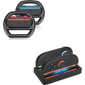 Mini Charger Dock for Switch 2 JoyCons+ Steering Wheel for Switch 2 JoyCons
