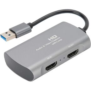Z31 1080P Audio Video Capture Card HDMI Loop Out USB 2.0 Support 4K Input for Streaming Gaming Recording Aluminum Alloy Gray 3.2oz