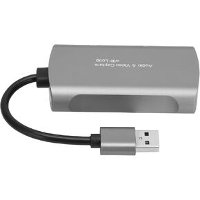 Z31 1080P Video Audio Capture Card HD Multimedia Interface USB 2.0 Loop Output Aluminum Alloy ABS Ultra Thin Portable for Game Recording and Conference Recording
