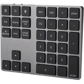 Portable Wireless 34 Keys Mini Numpad for PC, Black Numeric Keypad, Suitable for iOS