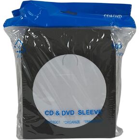 Mediaxpo Black Paper CD Sleeves with Window & Flap (Pack of 1000)