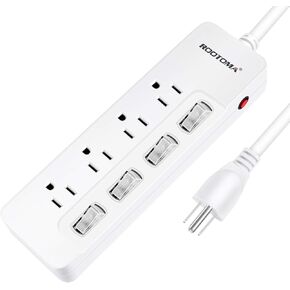 Appliance Extension Cord with Individual Switches on Off - 6 FT, 14 Gauge Heavy Duty Extension Cord with 4 AC Outlets, Wall Mountable, High Wattage for Microwave Workbench Garage Must Have, ETL Listed
