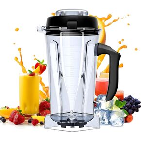 بالنسبة إلى حاوية Vitamix Blender 64 أوقية ، يحل محل 5200 5300 6500 7500 PRO200 500 VITA-PREP VM0101 VM0102 E310 320 وما إلى ذلك ، ملاءمة مثالية لاستبدال خلاط السلسلة الكلاسيكية/الاستكشافية Vitamix