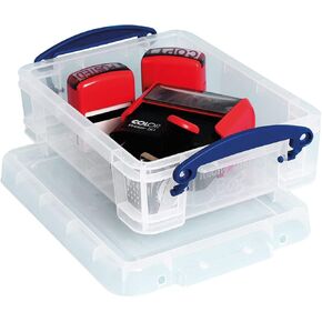 حاوية تخزين مفيدة حقًا بسعة 1.75 لتر مع غطاء كبس ومقبض قفل بمشبك لصناديق تخزين المنزل والأشياء المغطاة، شفافة، (4 عبوات) in Kuwait