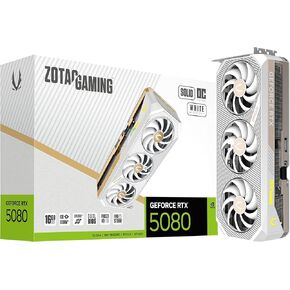 ZOTAC Gaming GeForce RTX 5080 Solid OC White Edition DLSS 4 16GB GDDR7 256-bit 30 Gbps PCIE 5.0 Gaming Graphics Card, IceStorm 3.0 Advanced Cooling, Spectra 2.0 ARGB Lighting, ZT-B50800Q-10P