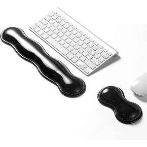 Gel Keyboard Wrist Rest Set, Clear Wrist Rest for Keyboard and Mouse, Ergonomic Keyboard Mouse Wrist Rest for Typing Pain Relief, Suitable for Office, Gaming, Computer, Laptop - Transparent