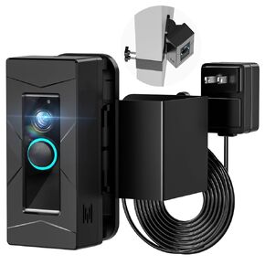 No Drill Anti-Thief Doorbell Camera Mount, Provide Power Supply by 24V Transformer, Compatible with Wired Ring, Adjustable Angle 0°-70°, for Home & Office Use(Doorbell Not Included)