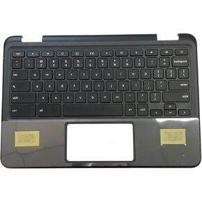 استبدال جهاز النخيل المحمول مع لوحة اللمس لوحة المفاتيح لـ Dell Chromebook 3110 بدون ثقب الكاميرا الأسود العلوي العلوي 00H7CN 0H7CN AP3IU000800 (ترقيات) (RAMREST+لوحة المفاتيح)