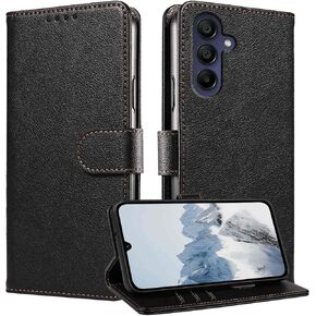 JanCalm for Samsung Galaxy A16 Phone Case Wallet,RFID Blocking A16 5G Flip Cases,[Card Holder Cash Slots] [Kickstand] Magnetic Clasp Leather Protective Folio Cover (Black)