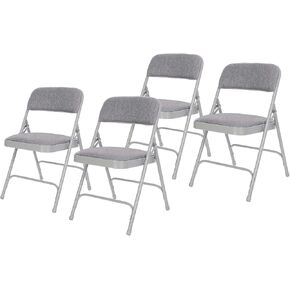 OEF Furnishings Deluxe Fabric Upholstered Folding Chair, Brown – Robust Double Hinge Design for Long-Lasting Use