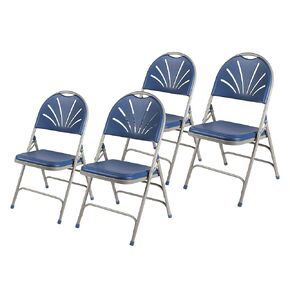 OEF Furnishings Heavy-Duty Fan Back Folding Chair – Black, 500 lb Capacity, Durable Steel Frame, Triple Braced, Stackable & Foldable, Ergonomic Comfort, Ideal for Events & Home Use
