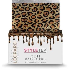 STYLETEK 5x11 Pop Up Foil, Gold Leopard, 500 Sheets Per Box, Heavy Emboss in Saudi Arabia