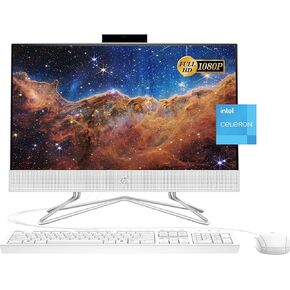 HP 22-DD0224 21.5 "FHD All-in-One Desktop Anti-Glare Intel Celeron J4025 2.0 GHz حتى 2.9 GHz 4 GB DDR4 MHz RAM 128 GB SSD Intel UHD Graphics 600 Windows 11 Home