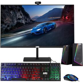 All in one Desktop Computer, TechMagnet Cheetah 6, Intel Core i5 6th Gen 2.5 GHz, 8GB DDR3, 120GB SSD, New 22 inch LED, MTG RGB Keyboard Mouse, RGB Speaker and Webcam, Windows 11 Pro (Renewed), Black