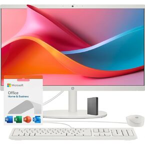 HP 22" All-in-One Desktop PC • The New Version and Look • 12 Month Microsoft Office • 40GB RAM • 1TB Storage (512GB SSD and 512GB External) • FHD Display • Intel Celeron • Windows 11 Home (Renewed)