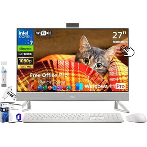 Dell Inspiron 7730 All-in-one Desktop Computer 27 Inch Touchscreen, Core 7 150U, 64 GB RAM, 4 TB SSD, NVIDIA GeForce MX570A, Wi-Fi 6E, Win11 Pro & MS Office Lifetime License, with Bonus Accessories