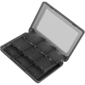 Aramox 22 Game Card Cartridge Holder Case for 3DS DSL DSI LL, PP Plastic Storage Box with 2 SD Cards, 2 TF Cards, 2 Styluses, Dust Protection, Pocket Design (Black)