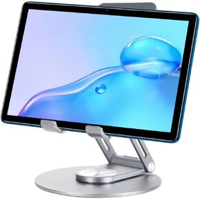 DOOGEE Tablet Stand Holder R10, Foldable Business Swivel Tablet Holder, Multi-Angle Aluminum Tightness Adjustable Tablets Stands Dock, for Store Office Reception Kitchen Desktop