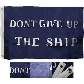 Deluxe 2x3 Embroidered Sewn Commodore Perry Don't Give Ship #2 600D Nylon Flag 2'x3' By Lumaglow