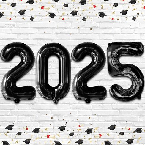 كاتش أون، بالونات سوداء رقم 2024 - 16 بوصة، بالونات رأس السنة الجديدة | أرقام بالونات سوداء 2024 لزينة رأس السنة الجديدة 2024 | بالونات فويل سوداء 2024 لمستلزمات حفلات رأس السنة الجديدة 2024 in Kuwait