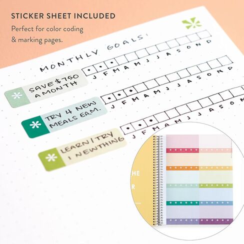 دفتر يوميات Erin Condren مقاس 8.5 بوصة × 11 بوصة - طبقات ملونة، شبكة نقطية 5 مم، دفتر كتابة ورسم وفن 160 صفحة، ورق موهوك سميك 80 رطل، ملصقات متضمنة in Kuwait