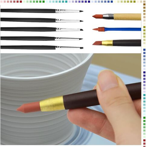 TOVOT 8PCS Rubber Tip Paint Brushes Two-Head Clay Shaper Tools Sculpture Carving Tools for Modeling Craving Shaping in Kuwait
