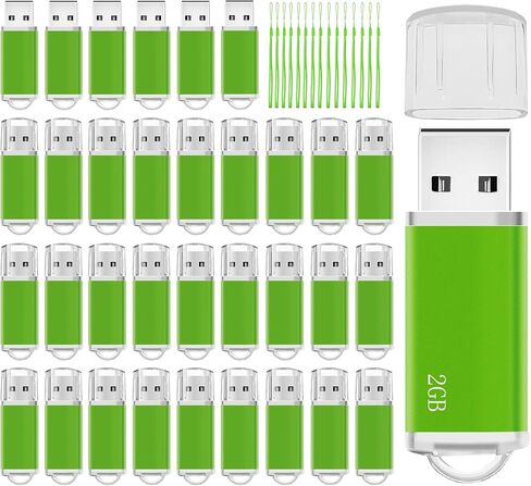 Memorias USB 16GB Flash Drive 50 Pack, USB 2.0 Thumb Drives Bulk Memory Sticks 16GB FAT32 USB Flash Drives Bulk Jump Drives Multipack Pack of 50 with Lanyard(Green 50 Packs 16 GB) in Kuwait