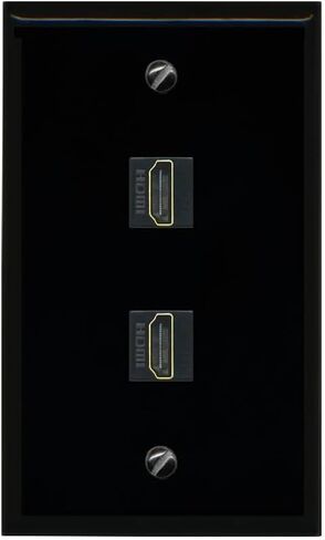 Riteav Custom HDMI Wall Plate 2 Port - Flat [Black/Black] in Kuwait