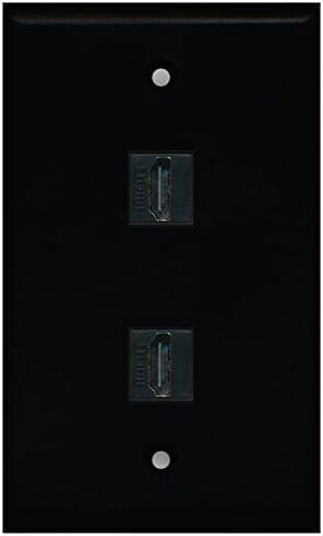 Riteav Custom HDMI Wall Plate 2 Port - Flat [Black/Black] in Kuwait