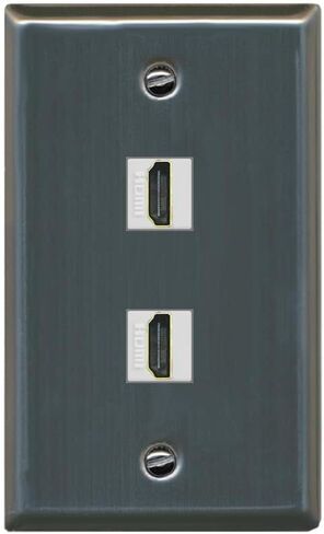 Riteav Custom HDMI Wall Plate 2 Port - Flat [Black/Black] in Kuwait