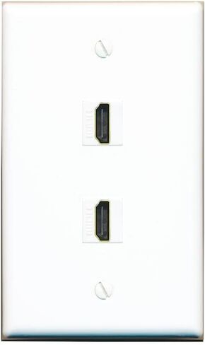 Riteav Custom HDMI Wall Plate 2 Port - Flat [Black/Black] in Kuwait