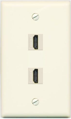 Riteav Custom HDMI Wall Plate 2 Port - Flat [Black/Black] in Kuwait