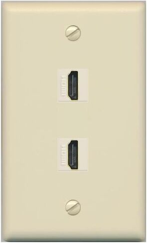 Riteav Custom HDMI Wall Plate 2 Port - Flat [Black/Black] in Kuwait