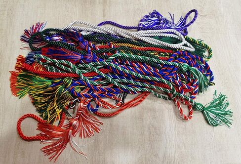 حبال شرف التخرج مصنوعة يدويًا من هيبنا، قطعتين، 68 بوصة، ذهبي in Kuwait