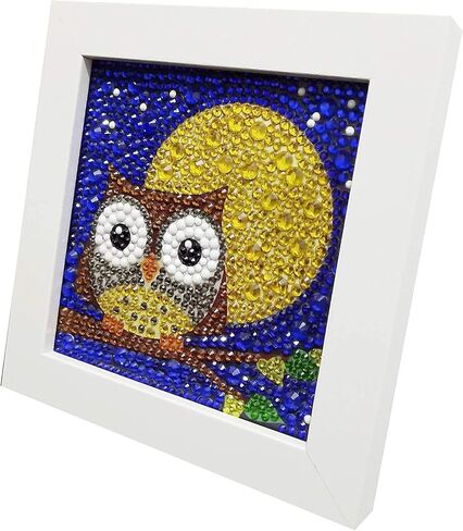 Easy 5D Diamond Painting Kit for Kids, Diamond Painting for Kids with Wooden Frame - 18x18cm (Crocodile) in Saudi Arabia