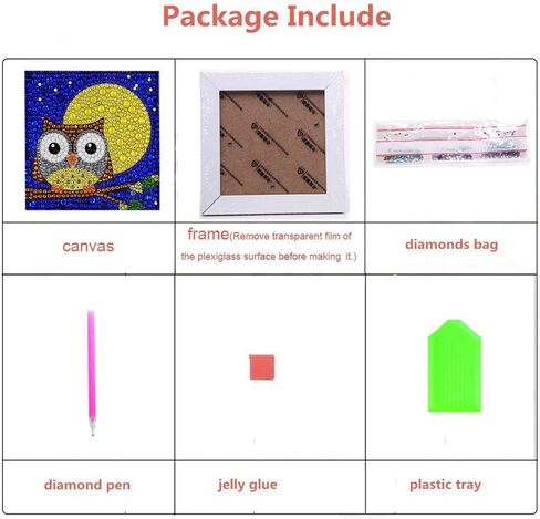 Easy 5D Diamond Painting Kit for Kids, Diamond Painting for Kids with Wooden Frame - 18x18cm (Crocodile) in Saudi Arabia