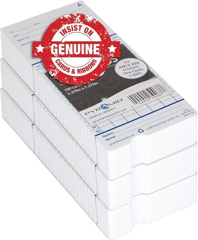 Pyramid Time Systems 42415PK5 500 Count Genuine and Authentic Time Cards for Pyramid Time Systems Models 2500, 2600 and 2650 Time Clocks in Saudi Arabia