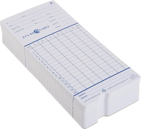 Pyramid Time Systems 42415PK5 500 Count Genuine and Authentic Time Cards for Pyramid Time Systems Models 2500, 2600 and 2650 Time Clocks in Saudi Arabia