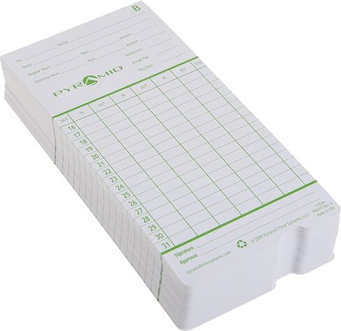 Pyramid Time Systems 42415PK5 500 Count Genuine and Authentic Time Cards for Pyramid Time Systems Models 2500, 2600 and 2650 Time Clocks in Saudi Arabia
