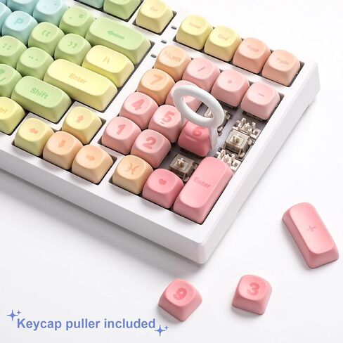 YUNZII Rainbow 140 Keys MOA PBT Dye-Sub Keycaps (Rainbow, MOA Profile) in Kuwait