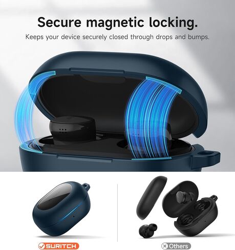 SURITCH Magnetic Cases for Bose New QuietComfort Earbuds (2024) Case Cover, Rugged Shockproof Protective Cover for Bose QuietComfort Earbuds with Magnetic Lok & Carabiner & Cleaning Kit, Purple in Kuwait