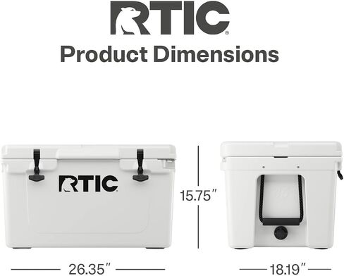 مبرد صلب للغاية RTIC 45 QT | صندوق الثلج الصلب المحمول للشاطئ والمشروبات والتخييم والنزهة وصيد الأسماك والقوارب والشواء in Kuwait