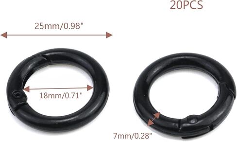 Savagrow 20pcs Metal Spring O Rings Clip Round Carabiner Snap Buckle DIY Accessories, White in Saudi Arabia