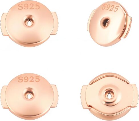 CREATCABIN 1 Box 2 Pairs Locking Earring Backs for Studs Secure Golden 925 Sterling Silver Ear Nuts Hypoallergenic Replacements Backings Safely for Pierced Earrings in Saudi Arabia