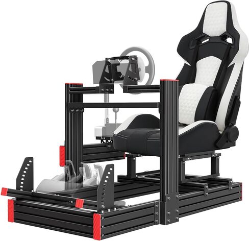 Likeem Racing Simulator Cockpit Stand with Elite Series Racing Seats for Logitech/Thrustmaster/Fanatec G29 G920 G923 T80 T300,djustable Steering Wheel Stand,Not Included Wheel,Pedals & Shifter in Kuwait