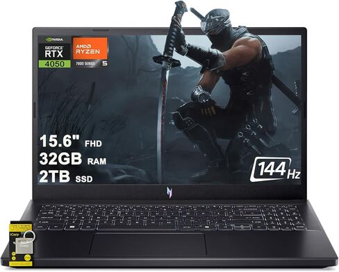 acer Nitro V 15 Gaming Laptop 15.6" FHD IPS 144Hz AMD 6-core Ryzen 5 7535HS 16GB RAM 512GB SSD GeForce RTX 4050 Backlit USB-C Win11 w/ICP Hub in Saudi Arabia