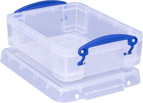 حاوية تخزين مفيدة حقًا بسعة 1.75 لتر مع غطاء كبس ومقبض قفل بمشبك لصناديق تخزين المنزل والأشياء المغطاة، شفافة، (4 عبوات) in Kuwait