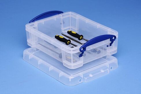 حاوية تخزين مفيدة حقًا بسعة 1.75 لتر مع غطاء كبس ومقبض قفل بمشبك لصناديق تخزين المنزل والأشياء المغطاة، شفافة، (4 عبوات) in Kuwait