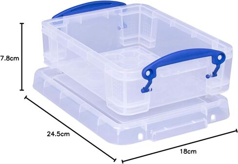 حاوية تخزين مفيدة حقًا بسعة 1.75 لتر مع غطاء كبس ومقبض قفل بمشبك لصناديق تخزين المنزل والأشياء المغطاة، شفافة، (4 عبوات) in Kuwait