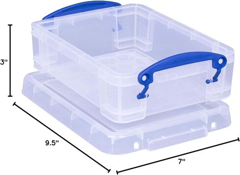 حاوية تخزين مفيدة حقًا بسعة 1.75 لتر مع غطاء كبس ومقبض قفل بمشبك لصناديق تخزين المنزل والأشياء المغطاة، شفافة، (4 عبوات) in Kuwait